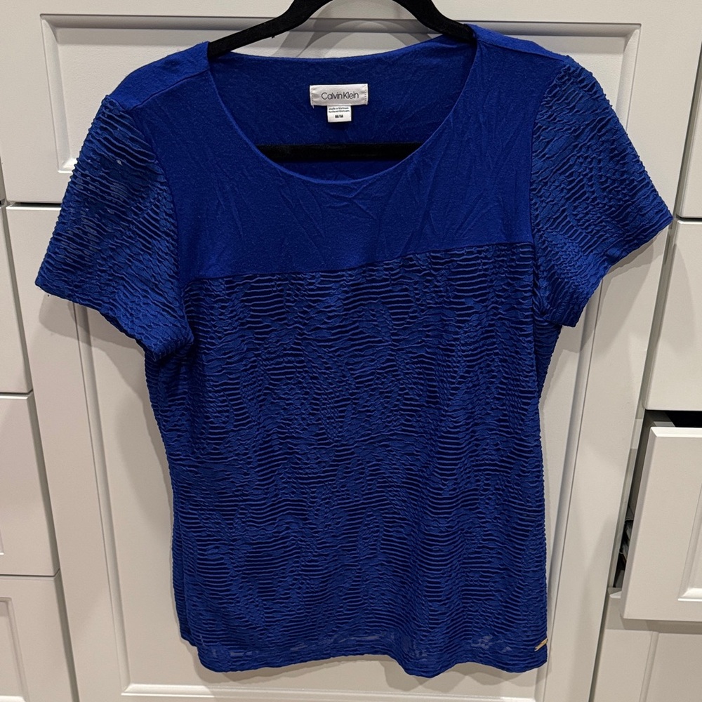 Calvin Klein Women's Royal Blue Short Sleeve Top